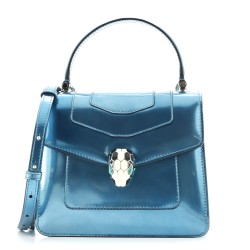 Serpenti Forever Square Shoulder Bag Metallic Leather Small