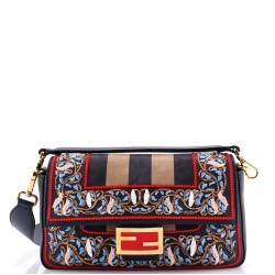 Baguette NM Bag Embroidered Leather and Pequin Nubuck Medium