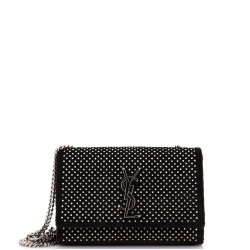 Classic Monogram Crossbody Bag Embellished Velvet Medium