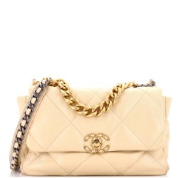 19 Flap Bag Quilted Leather Large