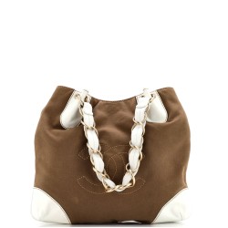 Vintage Olsen CC Chain Tote Canvas with Leather Medium