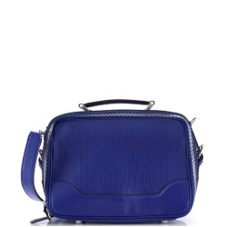 Top Handle Zip Around Travel Messenger Bag Embossed Leather