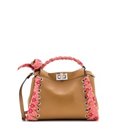 Peekaboo Bag Leather with Ribbon Whipstitch Mini