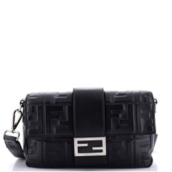 Baguette Convertible Belt Bag Zucca Embossed Leather Medium