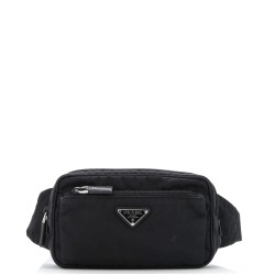 Front Pocket Belt Bag Re-Nylon with Saffiano Leather