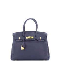 Birkin Handbag Bleu Nuit Togo with Gold Hardware 30