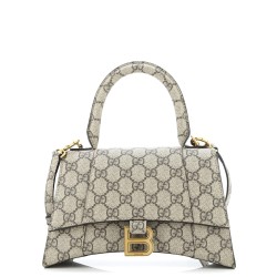 x Balenciaga The Hacker Project Hourglass Top Handle Bag GG Coated Canvas Small