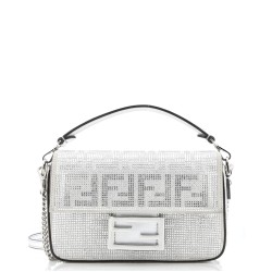 Baguette NM Bag Zucca Crystal Embellished Suede Mini