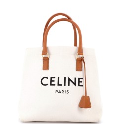 Horizontal Cabas Tote Canvas with Leather Small
