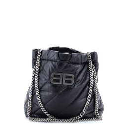 Crush Chain Tote Quilted Crushed Calfskin XS