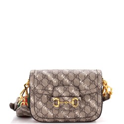 x Balenciaga The Hacker Project Horsebit 1955 Shoulder Bag GG Coated Canvas Mini