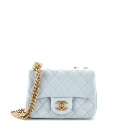 Sweet Camellia Adjustable Chain Square Flap Bag Quilted Lambskin Mini