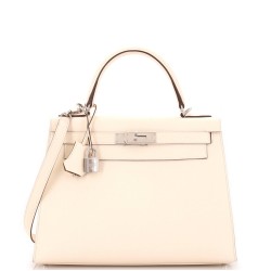 Kelly Handbag Verso Epsom with Palladium Hardware 28
