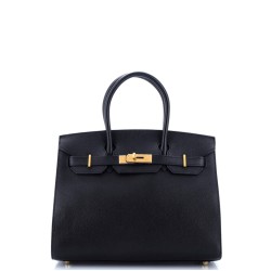 Birkin Sellier Bag Noir Epsom with Gold Hardware 30