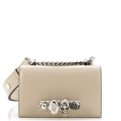 Biker Jewelled Flap Satchel Leather Mini
