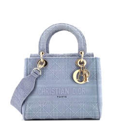 Lady D-Lite Bag Cannage Embroidered Canvas Medium