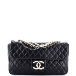 Westminster Pearl Chain Flap Bag Quilted Lambskin Medium