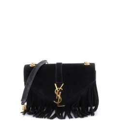 Classic Monogram Fringe Crossbody Bag Suede Small