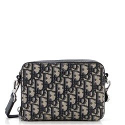 Double Zip Crossbody Pouch Oblique Canvas