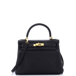 Kelly Handbag Noir Togo with Gold Hardware 28