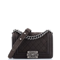 Boy Flap Bag Quilted Matte Caviar Small