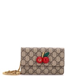 Cherries Wallet on Chain GG Coated Canvas Mini