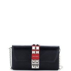 Elektra Wallet on Chain Studded Leather