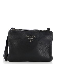 Double Zip Crossbody Bag Vitello Daino Small