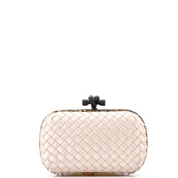 Box Knot Clutch Intrecciato Satin Small