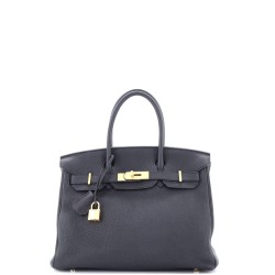 Birkin Handbag Noir Togo with Gold Hardware 30