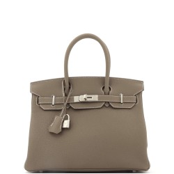 Birkin Handbag Grey Maurice with Palladium Hardware 30