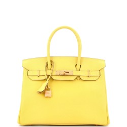 Birkin Handbag Lime Epsom with Gold Hardware 30