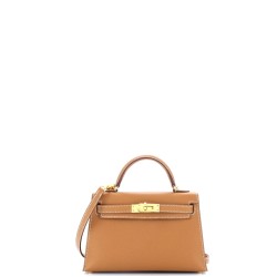 Kelly Mini II Bag Gold Epsom with Gold Hardware 20
