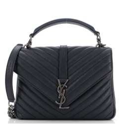 Classic Monogram College Bag Matelasse Chevron Leather Medium