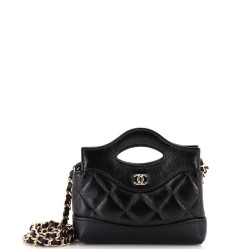 31 Shopping Bag Clutch with Chain Quilted Calfskin Nano