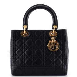 Vintage Lady Dior Bag Cannage Quilt Lambskin Medium