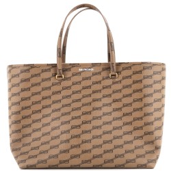 Signature East-West Shopper Tote BB Monogram Coated Canvas Large