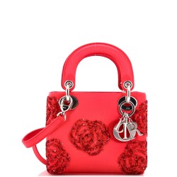 Lady Dior Bag Embellished Satin Mini
