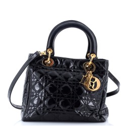 Vintage Lady Dior Bag Cannage Quilt Patent Medium