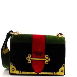 Cahier Crossbody Bag Printed Velvet Small