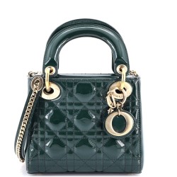 Lady Dior Chain Bag Cannage Quilt Patent Mini
