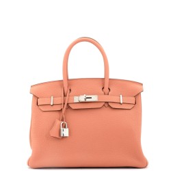 Birkin Handbag Rosy Togo with Palladium Hardware 30