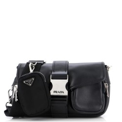Pocket Flap Shoulder Bag Leather