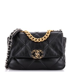 19 Flap Bag Quilted Leather Medium