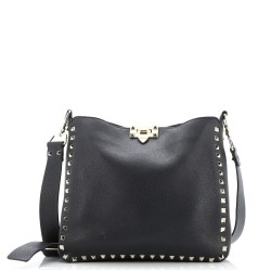Rockstud Flip Lock Messenger Bag Leather Small