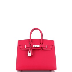 Birkin Sellier Bag Framboise Madame with Palladium Hardware 25