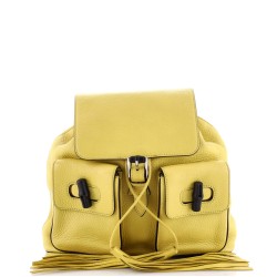 Bamboo Tassel Backpack Leather Medium