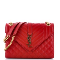 Classic Monogram Envelope Satchel Mixed Matelasse Leather Medium