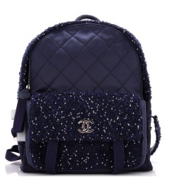 Astronaut Essentials Backpack Quilted Nylon with Tweed Medium