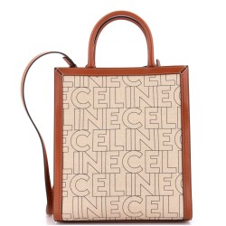 Vertical Cabas Tote Printed Canvas and Leather Small